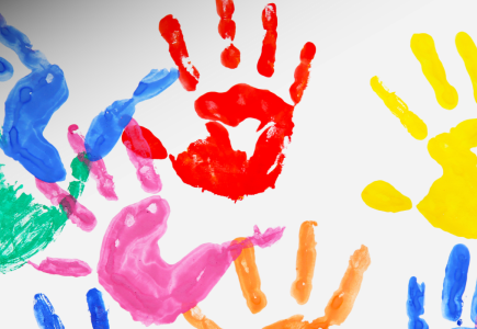 colourful hand prints