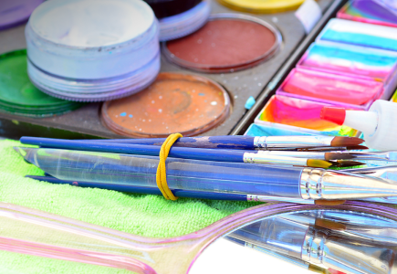 face paints and brushes